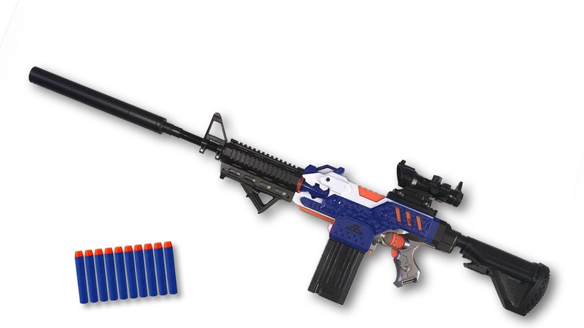 Absorberend stoomboot kleur Elite longstrike mega sniper gun met 10 nerf pijltjes | bol.com