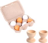 speelgoed eieren met gratis eierdopjes - speelgoed eten - houten keukenspeelgoed - keuken speelgoed - winkel speelgoed - montessori