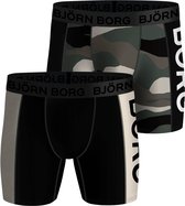 Björn Borg Boxershort Performance - Sportonderbroek - 2 stuks - Heren - Maat S - Zwart & Camo