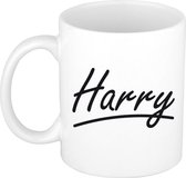 Harry naam cadeau mok / beker met sierlijke letters - Cadeau collega/ vaderdag/ verjaardag of persoonlijke voornaam mok werknemers
