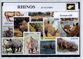 Neushoorns – Luxe postzegel pakket (A6 formaat) : collectie van 25 verschillende postzegels van neushoorns – kan als ansichtkaart in een A6 envelop - authentiek cadeau - kado - ges