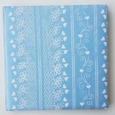 Gastenboek Tender Love licht blauw met witte borduursels - gastenboek - blauw - trouwen - babyshower