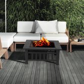 3-in-1 Vuurkorf - BBQ - Koelbak met grillplaat, vonkenvanger en hulpstuk - gepoedercoat metaal, duurzaam en wartewerend.