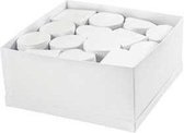Doosjes met deksel - Wit - Karton - Vierkant, Hartjes, Rondjes - H: 5 cm, d: 10-12 cm - 27 stuks