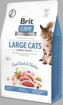Brit Care - Kattenvoer - Volwassen Kat - Grote Rassen - Of - Schrokken - Eend - Kip - 400GR - 1ST