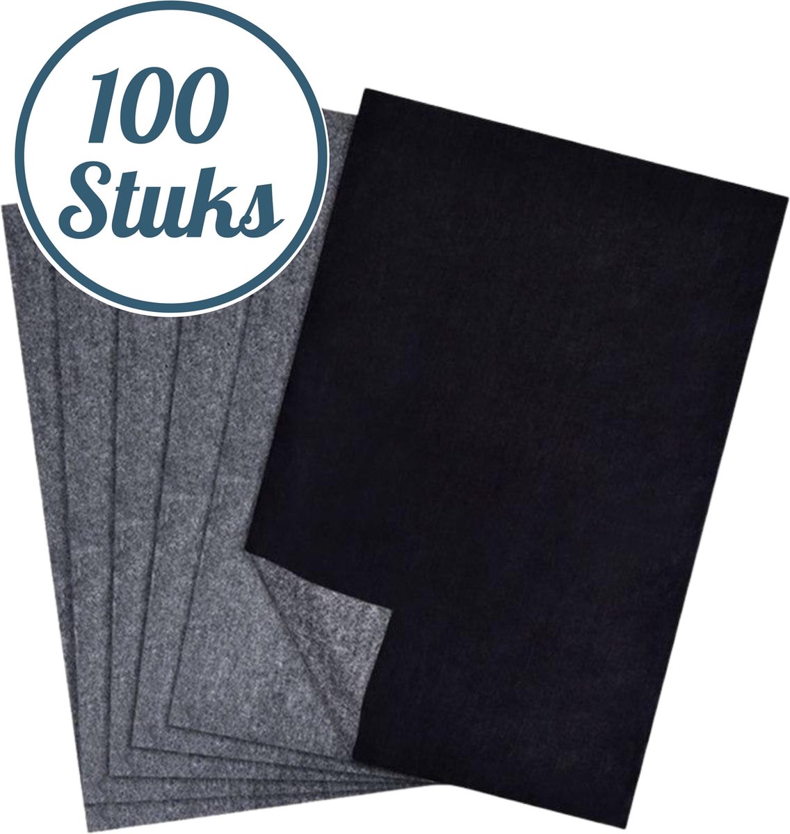 Carbonpapier Zwart - 100 Vellen Overtrekpapier voor Hobby en Tekenen - A4 Formaat - Merkloos