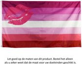 Lesbienne Vlag met Kus 150x90CM - Lippen - LGBT - Pride - Regenboog Vlag - Lesbian Kiss Flag - Polyester