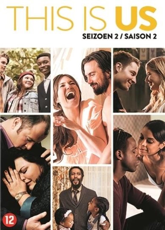 DVD hoes van This Is Us Seizoen 2 met diverse scènes en karakters.