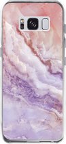 Samsung Galaxy S8 Telefoonhoesje - Transparant Siliconenhoesje - Flexibel - Met Marmerprint - Marmer - Roze