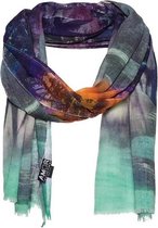 Sjaal multi kleur - 100% wol - digitale print