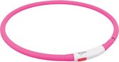 Trixie Lichtgevende Led - Halsband Voor Hond - Roze - 70 x 1 cm - Usb Oplaadbaar