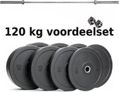 EKO Halterstang inclusief bumper plates 120 kg