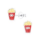 Joy|S - Zilveren popcorn oorbellen - 5 x 7 mm