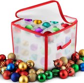 Opbergbox Kerstballen - Zinaps Opbergdoos voor Kerstboom Baubles Kerstdecoratie Opbergdoos Plastic Sorteerbox Kersttas met inzetstuk voor 64 snuisterijen voor vakantie decoraties Accessoires 