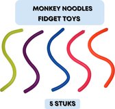 Monkey Noodles XL | 5 stuks  | Fidget Toys | Stretchy Rope | Fidget Toys pakket onder de 10 euro | Fidget Toys pakket onder de 15 euro | Kinderspeelgoed