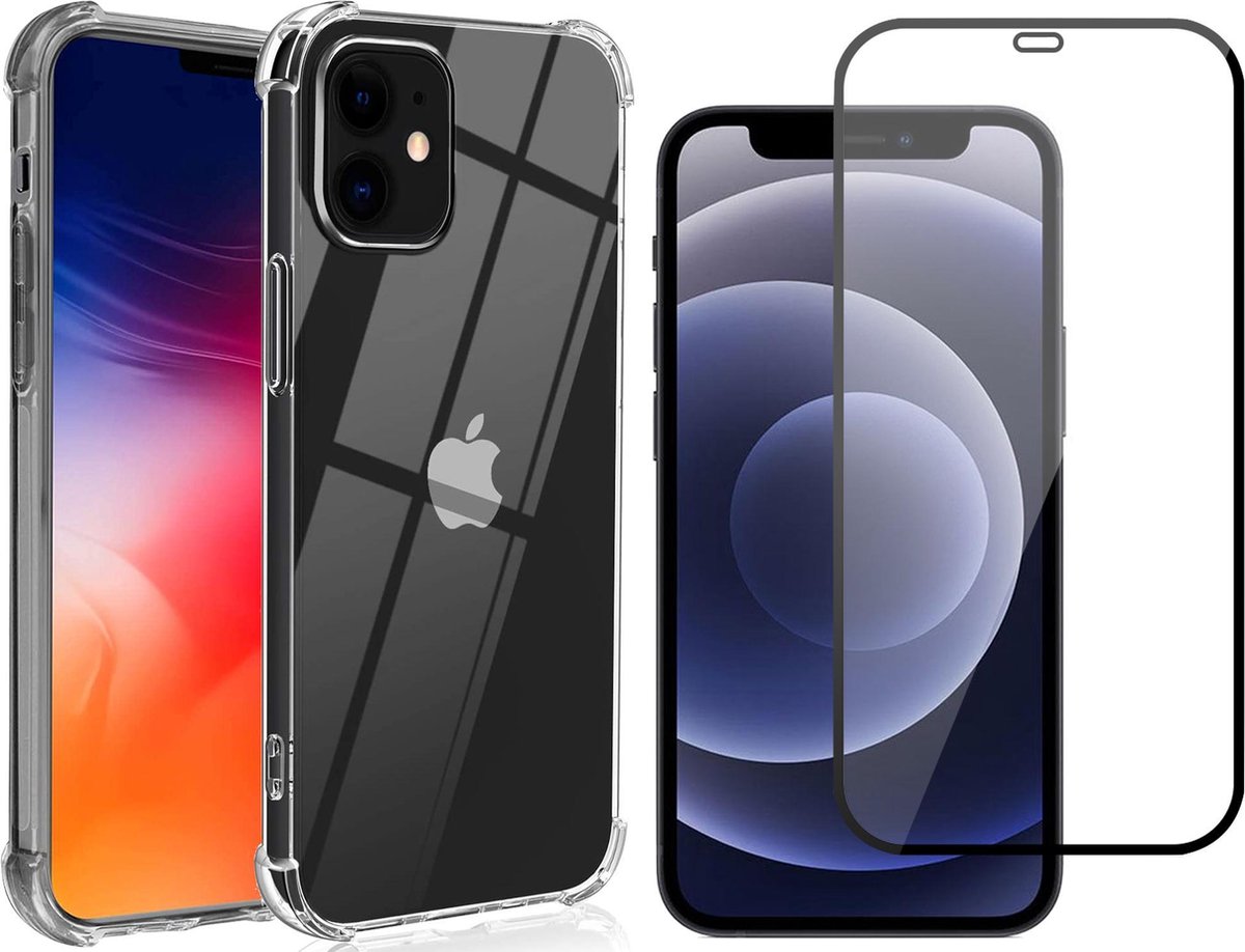 Hoesje geschikt voor iPhone 13 - Transparant TelefoonGlas Screenprotector