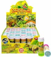 Display met 36 stuks bellenblaas 50ml dinosaurus met geduldspelletje