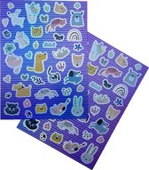 Holografische Shape Stickers "Honden & Katten"