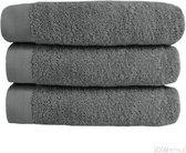 HOOMstyle Handdoeken Set - 70x140cm - 3 stuks - Hotelkwaliteit - Badlaken - 100% Katoen 650gr - Grijs / Antraciet