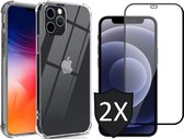 Hoesje geschikt voor iPhone 13 Pro Met 2x Screenprotector - Shock Proof Case - Transparant