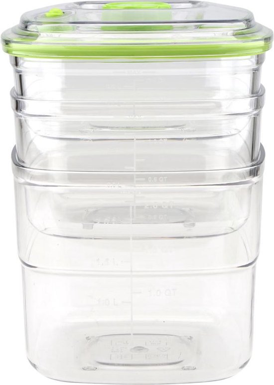 Telegraaf Voortdurende mild Ziva Vacuüm Vershouddoos - Medium (1,4 liter) - BPA Vrij - Vershoudbakjes -  Meal Prep... | bol.com