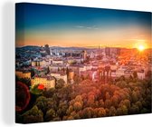 Coucher de soleil à Vienne toile 120x80 cm - impression photo sur toile peinture Décoration murale salon / chambre à coucher) / Villes Peintures Toile