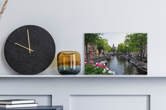Toile d' Amsterdam canal d' été à Amsterdam toile 30x20 cm - petit - impression photo sur toile peinture Décoration murale salon / chambre à coucher) / Villes Peintures Toile