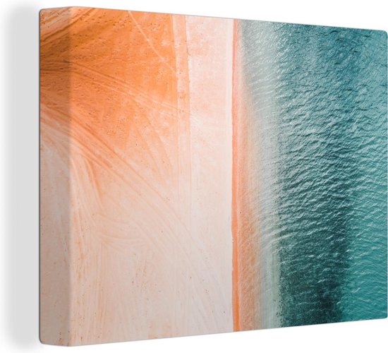 Toile Peinture Plage - Sable - Couleurs - 160x120 cm - Décoration murale XXL