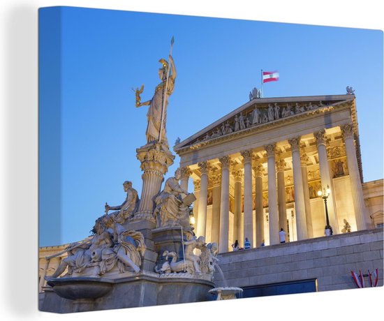 Canvas Schilderij Architectuur - Wenen - Oostenrijk - 60x40 cm - Wanddecoratie