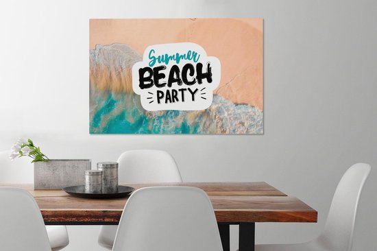 Toile Peinture Été - Plage - Proverbes - 60x40 cm - Décoration murale