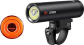 Ravemen Fietsverlichtings Set LS20 combi (CR1000 koplamp+CL05 achterlicht met lichtsensor) - USB Oplaadbaar - Voorlicht en Achterlicht Fietslamp - Waterdicht Fietslicht
