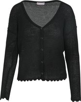 Cassis - Female - Gefestonneerde cardigan  - Zwart