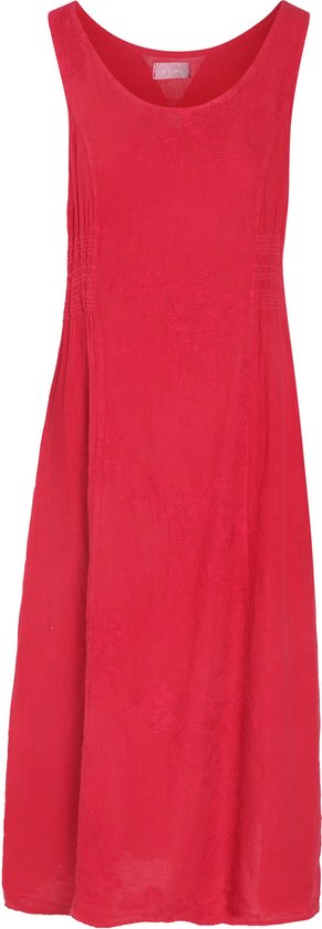 Onnauwkeurig verder Excursie Cassis - Female - Lange linnen jurk met borduurwerk - Rood | bol