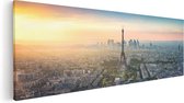 Artaza Canvas Schilderij Skyline Van Parijs Met De Eiffeltoren - 120x40 - Groot - Foto Op Canvas - Canvas Print