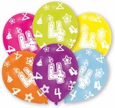 ballonnen 4 jaar 27,5 cm latex 6 stuks