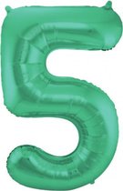ballon cijfer "5" 86 cm folie groen