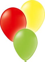 ballonnen Neon 28 cm latex rood/wit/groen 16 stuks