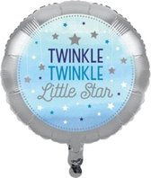 folieballon Twinkle Boy jongens 46 cm blauw/wit