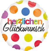 folieballon herzlichen Gl√ºckwunsch 43 cm wit