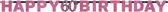 verjaardagsbanner 60 jaar roze 200 cm