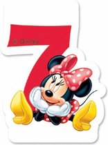 cijferkaars '7' Minnie Mouse junior 8 cm wax rood