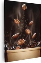 Artaza Canvas Schilderij Koffie Beker Met Koffiebonen Erin - 40x50 - Foto Op Canvas - Canvas Print