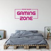 Muursticker Gaming Zone Met Naam -  Roze -  80 x 40 cm  -  baby en kinderkamer  naam stickers  alle - Muursticker4Sale