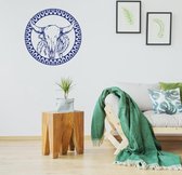 Muursticker Buffalo -  Donkerblauw -  Ø 120 cm  -  slaapkamer  woonkamer  dieren - Muursticker4Sale