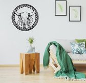 Muursticker Buffalo -  Geel -  Ø 60 cm  -  slaapkamer  woonkamer  dieren - Muursticker4Sale