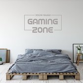 Muursticker Gaming Zone Met Naam -  Zilver -  120 x 60 cm  -  baby en kinderkamer  naam stickers  alle - Muursticker4Sale