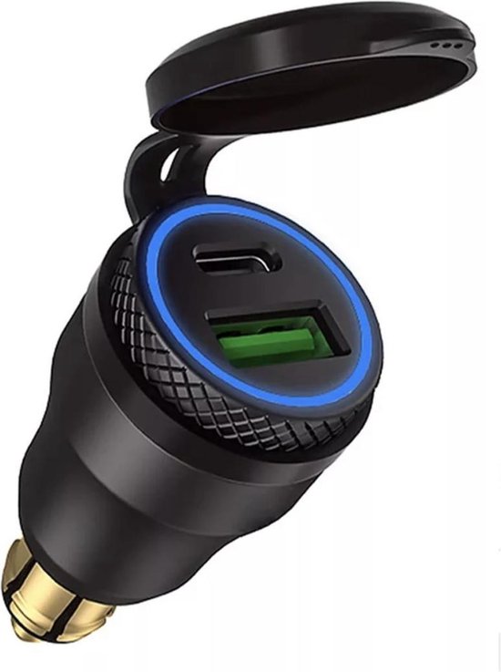 Adaptateur USB 12V Hella/D IN pour chargeur BMW, Triumph, Honda , etc.