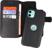 BAOHU - Uitneembare Leder Book Case - Echt Lederen Hoesje - Portemonnee Telefoonhoesje - Geschikt voor iPhone 11 - Zwart