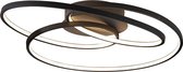 Trio Leuchten rowin - Design LED Dimbare Plafondlamp met Dimmer - 1 lichts - L 600 mm - Zwart - Woonkamer | Slaapkamer | Keuken