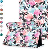 iPad Air 4 2020 hoes - Hoes voor iPad 10.9 inch - Bookcase - Flamingo's en Vlinders
